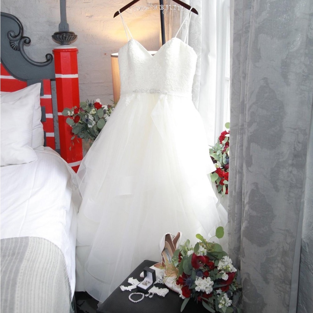 Beautiful white bridal dress.